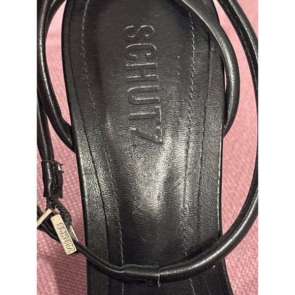 Schutz Mila Sandals in Black 8.5 New with Box Womens Crystal High Heels - Picture 11 of 16